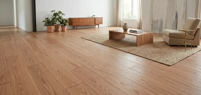 Red oak solid hardwood flooring installed by 2020 Flooring showing warm natural grain across a living space