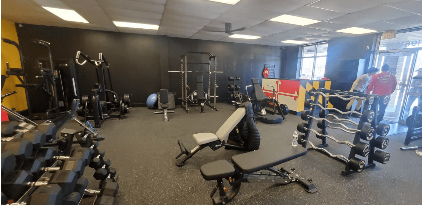Rubber gym flooring installed over a concrete slab by 2020 Flooring