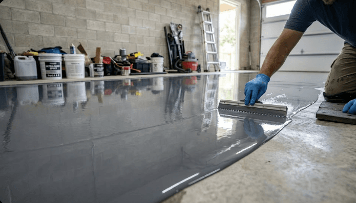 Epoxy floor coating and sealing service by 2020 Flooring for a durable finished surface