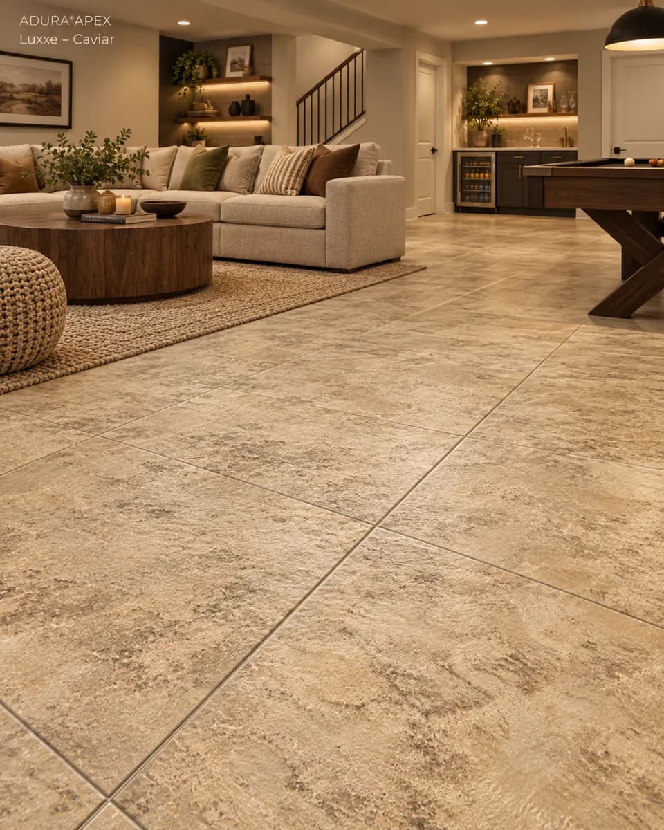 Mannington ADURA APEX Luxxe 12" x 24" Luxury Vinyl Tile in Caviar — available at 2020 Flooring