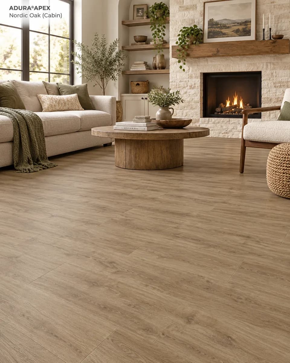 Mannington ADURA APEX Nordic Oak 8" x 72" Luxury Vinyl Plank in Cabin — available at 2020 Flooring