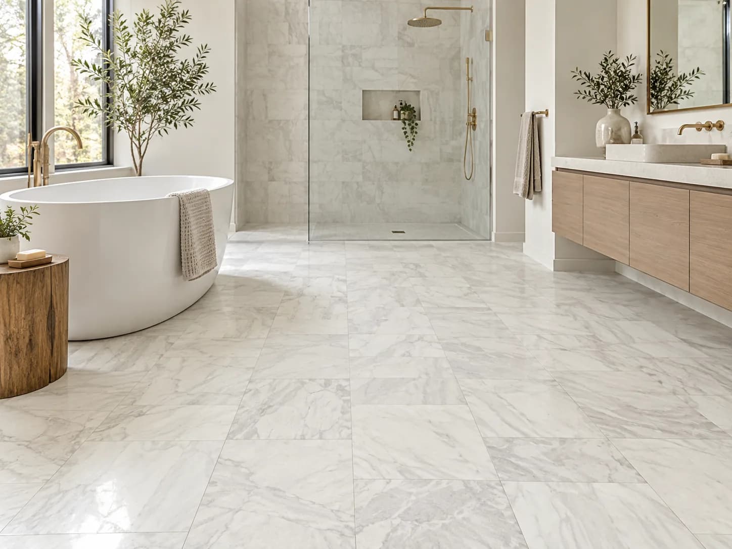 Marble look sheet vinyl: Mannington Platinum Beach Haven Sheet Vinyl in Mist