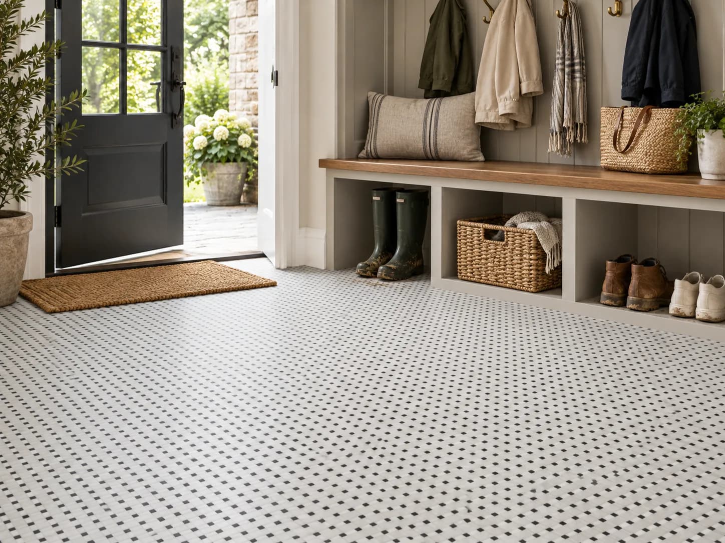 Mannington Platinum Lattice Sheet Vinyl in Elderberry — available at 2020 Flooring