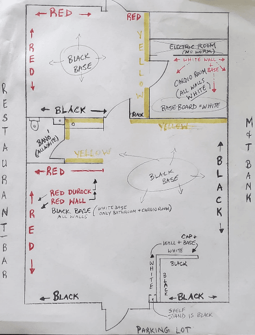Commercial Gym Flooring Pre Construction Drawing